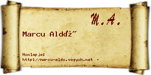 Marcu Aldó névjegykártya
